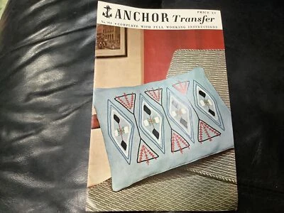 Vintage Anchor Cushion Embroidery Design Pattern No 914 With Hot Iron Transfer🪡 - Image 1 of 3