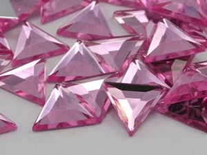 Piedras preciosas acrílicas triángulo trasero plano rosa A03 13 mm - 50 piezas - Imagen 1 de 4