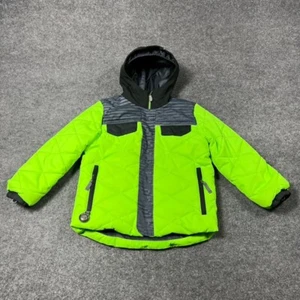 Boys Obermeyer Jackets Kids 6 Green Snow Ski I Grow Hooded Quilted Insulated - Picture 1 of 14