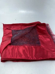 Tischdecke rot durchsichtig mit 4,5"" breitem Futter 72"" x 72"" quadratisch Party Hochzeit Veranstaltung - Bild 1 von 4