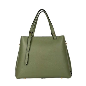 Tasche Strukturiertes Leder Grün Handtasche Schultertasche Italien - Picture 1 of 4