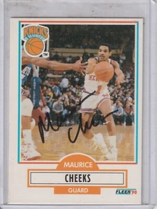 Tarjeta Fleer firmada por Maurice Cheeks 1990-91 autógrafo Philadelphia 76ers - Imagen 1 de 1