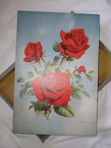 Antique J S Fry & Sons Chocolate Box Roses Collectible Vintage Boxes 12" By 17" - Picture 1 of 11