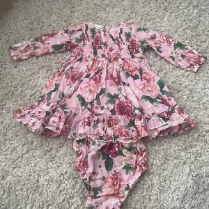 Monsoon 2 Piece Set Girls 6-9 Months floral - Picture 1 of 3
