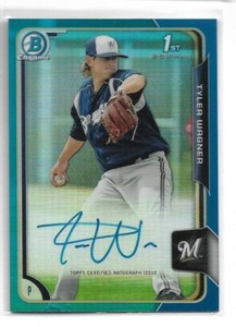 Tyler Wagner 2015 Bowman Blue Ref ON CARD auto #d 106 / 150  MILWAUKEE BREWERS
