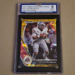 JUSTIN FIELDS 2021 ROOKIE RC PANINI PRIZM DRAFT PICKS GOLD ICE PRIZM #121 ISA 9 - Bild 1 von 2