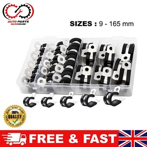 P-Clips Rubber Lined Stainless Steel Diameters Pipe Cable Hose Clamps - Imagen 1 de 21