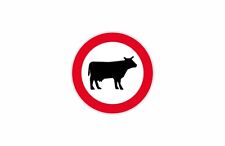 Autocollant sticker adhesif signalisation plaque porte panneau attention vache