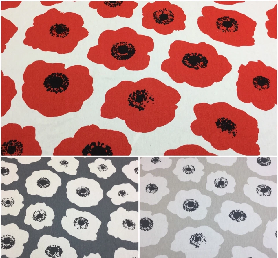 Iliv/SMD VALLMO POPPY Floral Cotton Print Fabric.Upholstery/Curtains/Crafts. - image 1 of 1