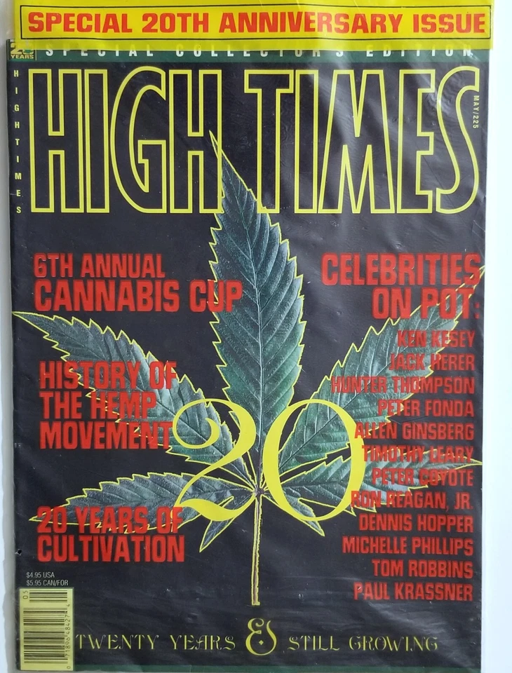 HIGH TIMES SEALED MAGAZINE 6TH CANNABIS CUP 20TH ANNIVERSARY HIPPIE ZINE PRINT - Image 1 of 4