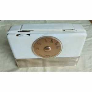 Old 4-ball battery vacuum tube radio US Continental M-500 working product used - Picture 1 of 7