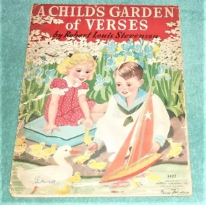 SOFTCOVER BOOK by ROBERT LOUIS STEVENSON "A CHILD'S GARDEN of VERSES" (1937) - Foto 1 di 4