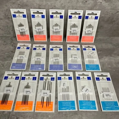 DMC Lot of 16 Packs of Needles Embroidery Tapestry Chenille and Darners New