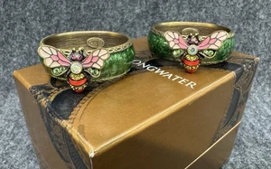 JAY STRONGWATER ~ 2er Set Serviettenringe Hummel Biene mit Swarovski Schmuck in Box - Bild 1 von 10