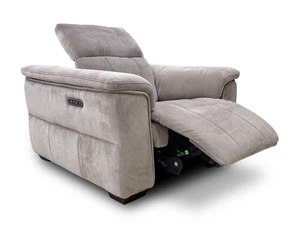 Furniture Village 'Inca' Armchair Manhattan Nutmeg 58005 Power Recliner Headrest - Picture 1 of 11