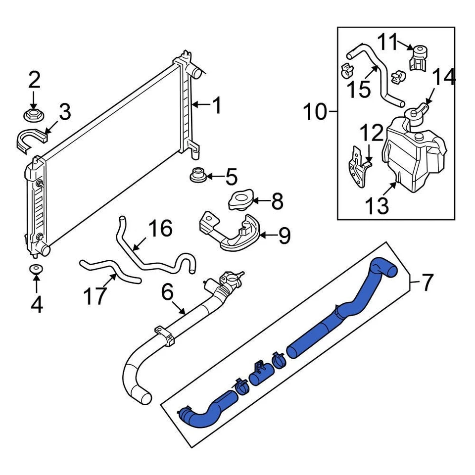 For Nissan Maxima 2013-2014 Nissan 215039HA0D Lower Radiator Coolant Hose - Изображение 1 из 1
