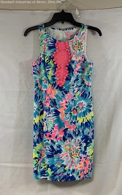 Lilly Pulitzer Adara Shift Dress Dive In Print Crochet Neck NWT Sz 00 - Image 1 of 4
