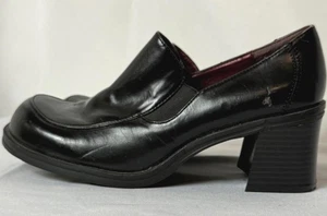 Y2K Unlisted Women’s Black Vintage Inspired Slip On Chunky Heel Loafers Size 8 - Picture 1 of 11