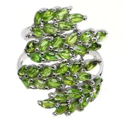 925 Sterling Silver Ring Marquise Chrome Diopside Natural Gemstone Jewelry Sz 8 - Image 1 of 4