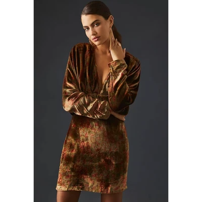 New Anthropologie Mes Demoiselles V-Neck Velvet Dress $480 SIZE 36 US 4 Floral - Image 1 of 4