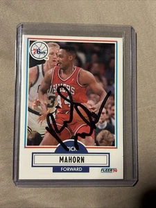 Tarjeta autografiada Fleer #144 1990 firmada por Rick Mahorn Philadelphia 76ers de la NBA - Imagen 1 de 1