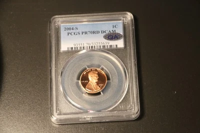 2004-S PROOF LINCOLN CENT - PCGS PR-70 RD DCAM  Brilliant Red and Spotless - Image 1 of 2
