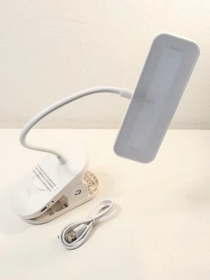 Rechargeable Bedside Clip Lamp Led Desk Light Brightness Levels Color: White - Image 1 of 4