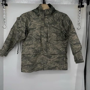 Military USAF Tiger Stripe Parka GoreTex Rain Coat L Reg Army Jacket  See Pica - Picture 1 of 12