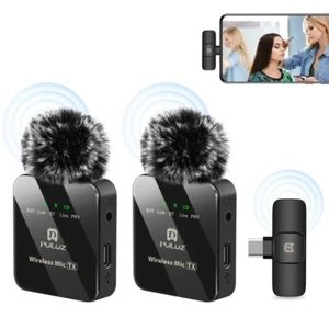 PULUZ Microfono Wireless Doppio con Ricevitore Tipo C – Per Smartphone - Zdjęcie 1 z 11