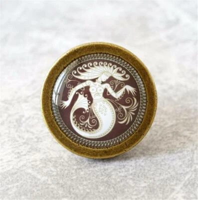 Perillas de sirena retro cajón tocador perilla elegante gabinete de cocina perilla de armario Foto 1 de 4