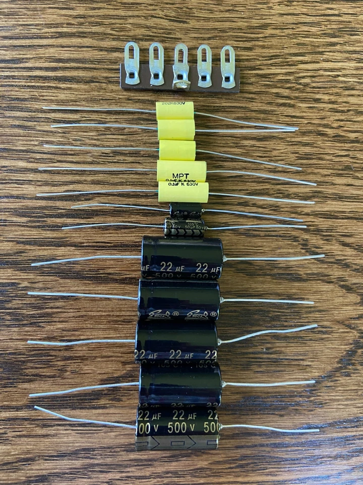 Rock-Ola 1438 Jukebox Amplifier REBUILD KIT New Capacitors Recap Instructions - Image 1 of 1