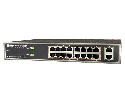 BV Tech PoE-SW1602A 16FE+2GE 16 Port Unmanaged PoE Switch - Image 1 of 4