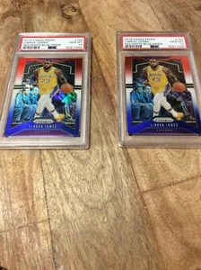 Lot of 2 2019-20 Panini Red White Blue Prizm #129 LeBron James PSA 10 GEM MINT - Picture 1 of 4