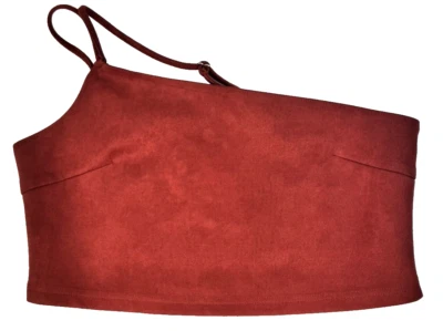 Urban Outfitters Red Faux Suede Crop Top L Bold Soft Grunge Festival Chic Foto 1 de 4
