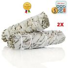 2 Pack White Sage smudge Sticks Herb Cleansing Negativity Removal 4' - 5'   