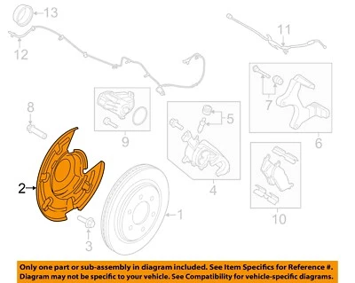 Ford OEM 2018 F-150 freno trasero protector contra el polvo JL3Z2C028A Foto 1 de 2