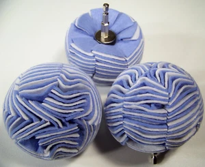 3pc 4" Blue BUFFING POLISHING POWER BALLS NON-WOVEN 1/4" METAL QUICK LOCK SHANK - Picture 1 of 1