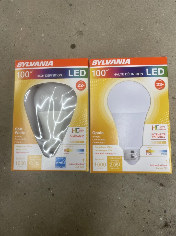2 Count Sylvania High Definition 100w/17w LED Soft White Dimmable A21 Bulb - Image 1 of 4