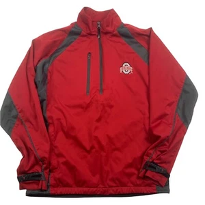 Ohio State Buckeyes Red 1/4 Zip Pullover Windbreaker Golf Jacket Men’s Medium - Picture 1 of 12