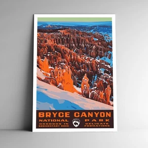 Bryce Canyon Nationalpark Reiseposter/Postkarte Utah USA mehrere Größen - Bild 1 von 4