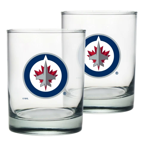 Winnipeg Jets 13.5oz. NHL Heavy Base Rocks Glass Set (2-Pack) Cover