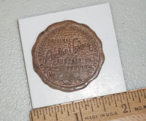 Andre Venier Fur Fashion Merit Coat Storage Coin Tag Token Vtg Adv 1.5" - Picture 1 of 5