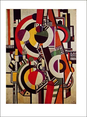 Pintura en placa de bellas artes Fernand Leger The Disks 1976 impresión vintage Foto 1 de 3
