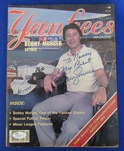 BOBBY MURCER DAY COMMEMORATIVE ISSUE SIGNED 1983 YANKEES MAGAZINE JSA COA AUTO - Picture 1 of 5