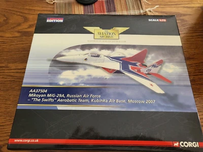Corgi AA37504 MiG-29 1:72 Diecast Model Russian Air Force Strizhi, "Blue 05" - Image 1 of 4