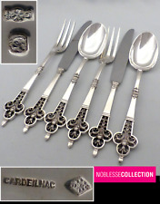 CARDEILHAC CHRISTOFLE RENAISSANCE FRENCH STERLING SILVER DINNER FLATWARE SET 6p