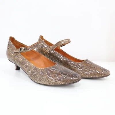 Zapatos de salón Dries Van Noten Mary Janes para mujer 10,5 41 marrón cocodrilo cocodrilo gatito tacón Foto 1 de 4