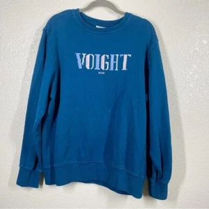 Voight By Valentina Miami Size Medium Embroidered Teal Unisex Sweatshirt - Picture 1 of 8