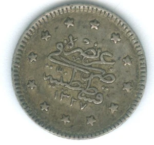 Turkey, Muhammad V, 1 Kurush, 1910/AH1327//1 silver coin - Picture 1 of 2