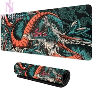 Gaming Mouse Pad XXL Extra Large Japanese Dragon Extended Desk Mat Non-Slip Soft - Picture 1 of 15